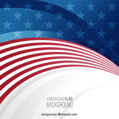 Background with wavy american flag Vector | Free Download