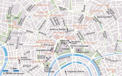 Map of Moscow, center (City in Russia) | Welt-Atlas.de