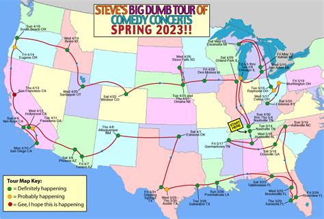 tour map 2023-03 v02 - Steve Goodie , Nashville Comedy Show