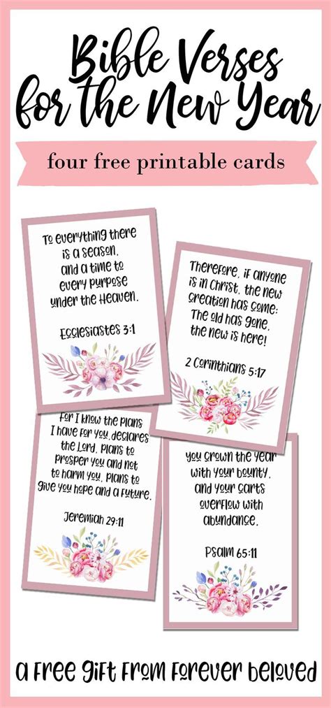 Free Printable Bible Verse Cards for the New Year