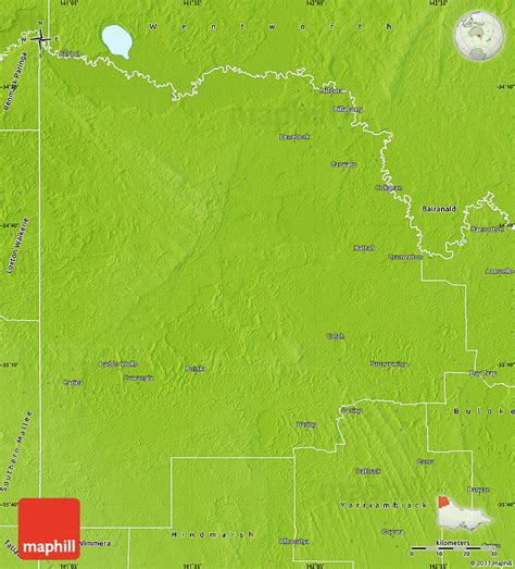 Physical Map of Mildura