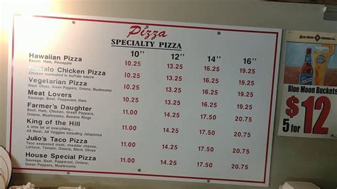 Menu at Parkway Pizza pizzeria, Evansville