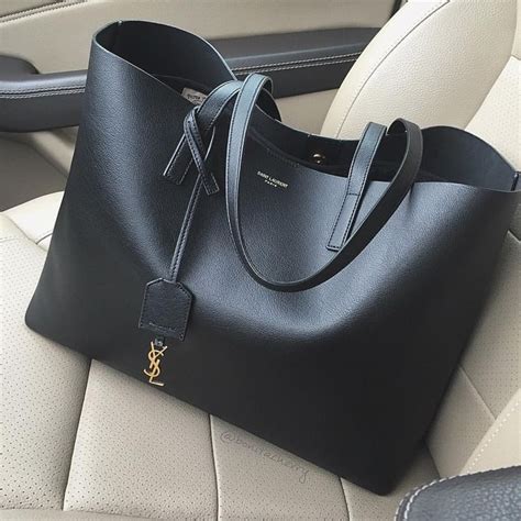 YSL Saint Laurent black leather tote Ysl Tote Bag, Black Tote Bag, Ysl ...