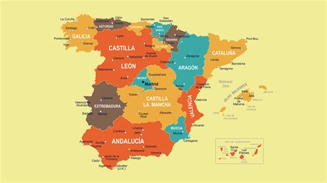 Mapa de España con Nombres, Comunidades y Provincias 【Para Descargar e ...