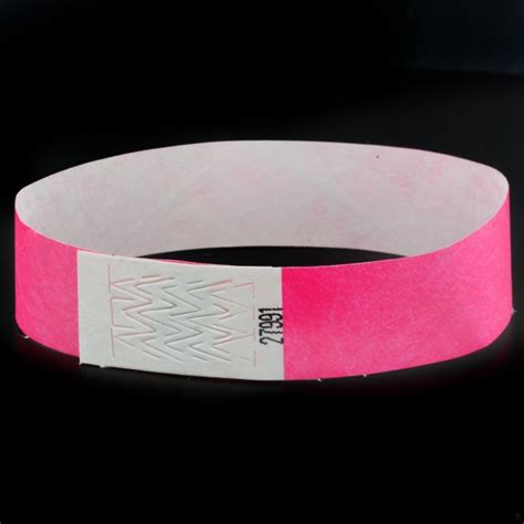 Neon Pink Paper Wristbands Pk 50 - Wristbands - Buy Online