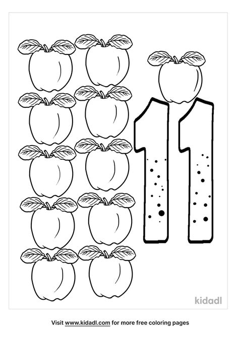 Free Number 11 Coloring Page | Coloring Page Printables | Kidadl