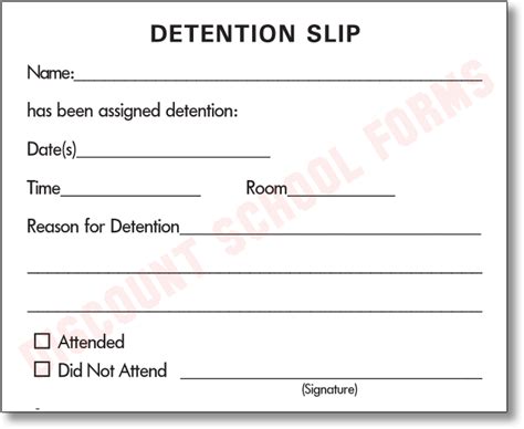 Detention Slips | School Forms