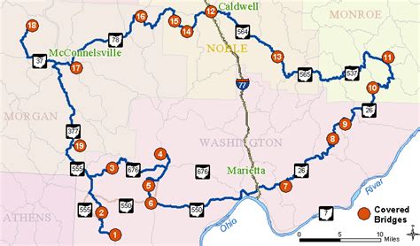 Ohio Covered Bridges Map - Coastal Map World