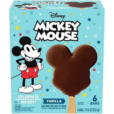 DISNEY Mickey Vanilla Light Ice Cream Bars 6 ct Box - Walmart.com ...