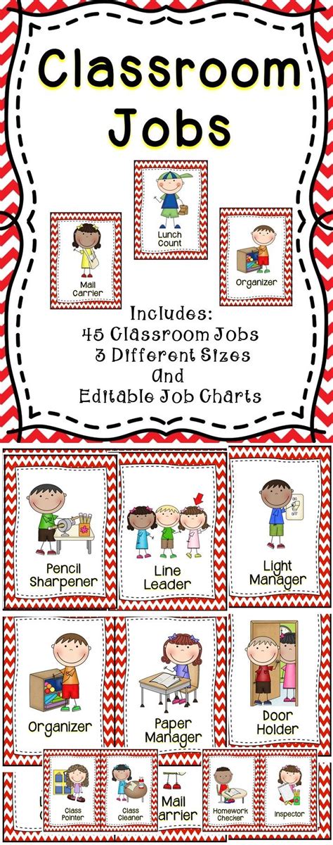 Classroom Jobs - Keep your classroom organized throughout the year with this adorable classroom ...