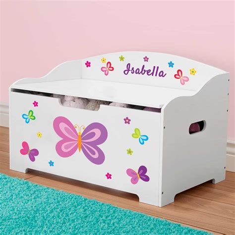 Personalized Dibsies Modern Expressions Butterflies & Flowers Toy Box | Toy boxes, Storage kids ...