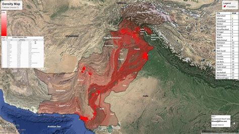 Pakistan Population Density Map