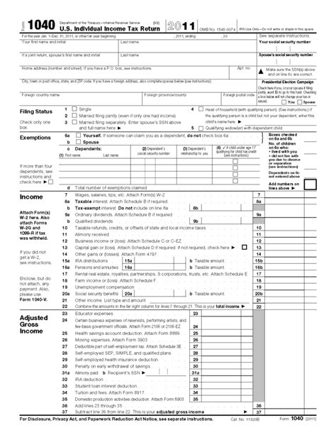 1040 Printable Tax Form