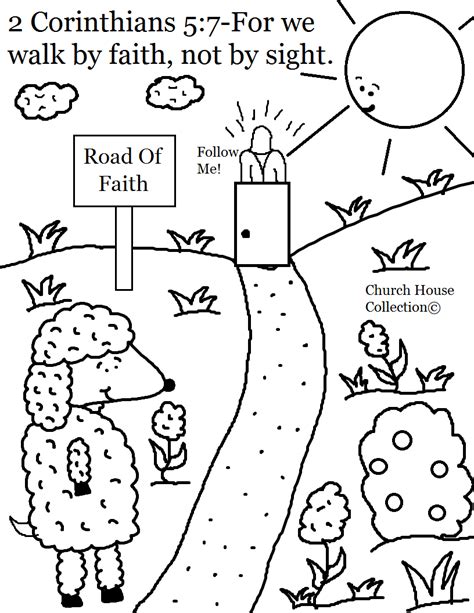 Church House Collection Blog: 2 Corinthians 5:7 For We Walk By Faith Not By Sight Coloring Page ...