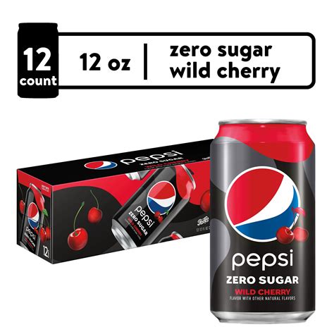 Pepsi Zero Sugar Wild Cherry Soda Pop, 12 fl oz, 12 Pack Cans - Walmart.com