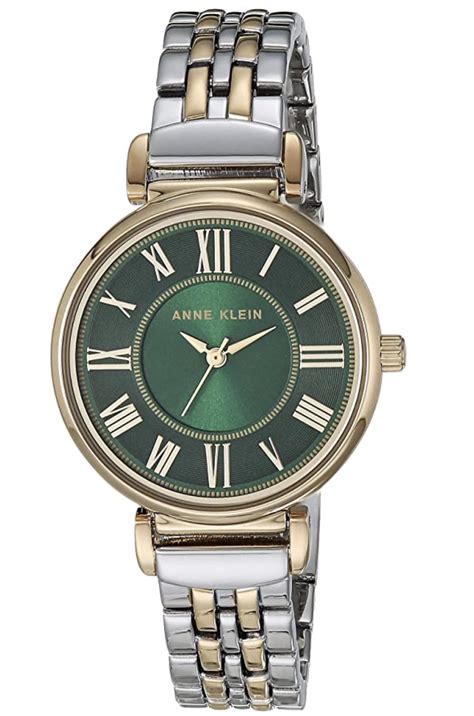 Anne klein watch / silver & gold with green dial – Aljawhara brands