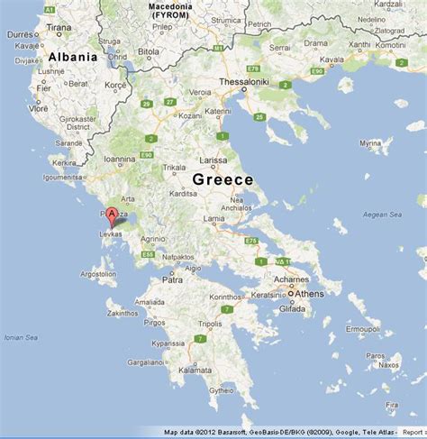 Lefkada on Map of Greece