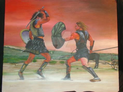 Achilles vs. Hector by JoshuaVanceArt on DeviantArt