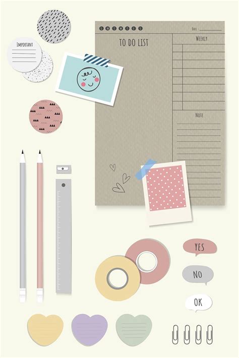 Colorful stationery planner set vector | Premium Vector - rawpixel