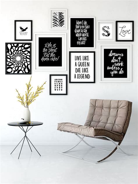 Black and white print set | Black and white decor | Black and white prints | Black and white ...