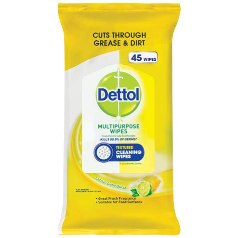 Dettol Cleaning Wipes Antibacterial Disinfectant Lemon 45pk