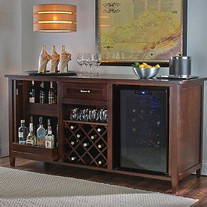 Firenze Wine and Spirits Credenza with 28 Bottle Touchscreen Wine Refrigerator - Wine Enthusiast