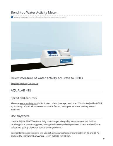 AquaLab Series 3 - Meter Group - PDF Catalogs | Technical Documentation | Brochure