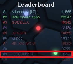 LeaderBoard Contains Hateful Names. : r/Slitherio