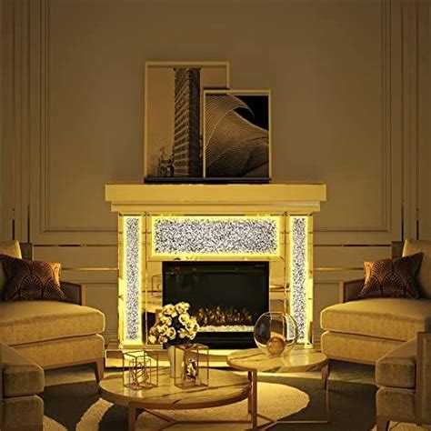 Amazon.com: FAYEAN Mirrored Electric Fireplace, Freestanding Fireplace ...