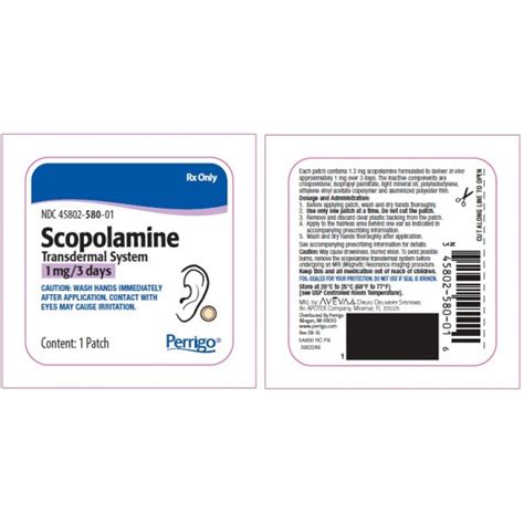 SCOPOLAMINE TD PATCH 1MG/3DAYS - RX Products