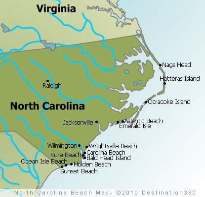 Map of North Carolina Beaches | Oppidan Library