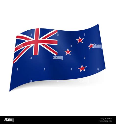 National flag of New Zealand: Union Jack and four red stars on blue background Stock Photo - Alamy