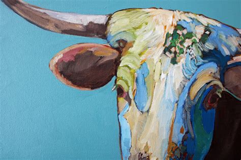 Original Longhorn Painting Cow Original Art Contemporary - Etsy