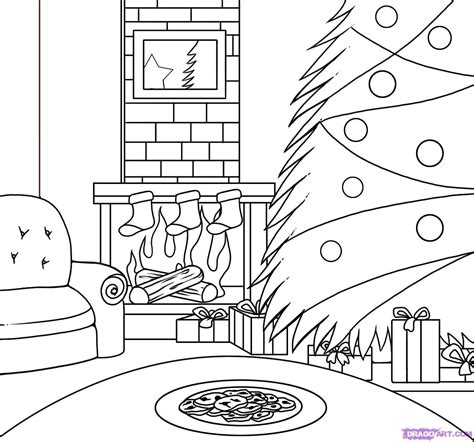 christmas scene drawing - Google Search | christmas | Pinterest ...