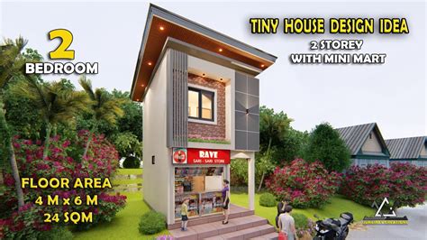 2 Storey Tiny House with SARI SARI STORE Design Ideas | 2 storey | by: junliray creations - YouTube