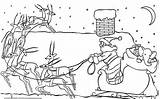 Free Santa And Sleigh Coloring Page Pages sketch template