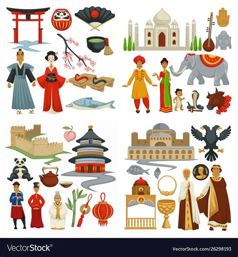 Traveling culture and history china japan Vector Image