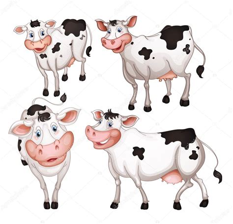 Four cows — Stock Vector © interactimages #13639180