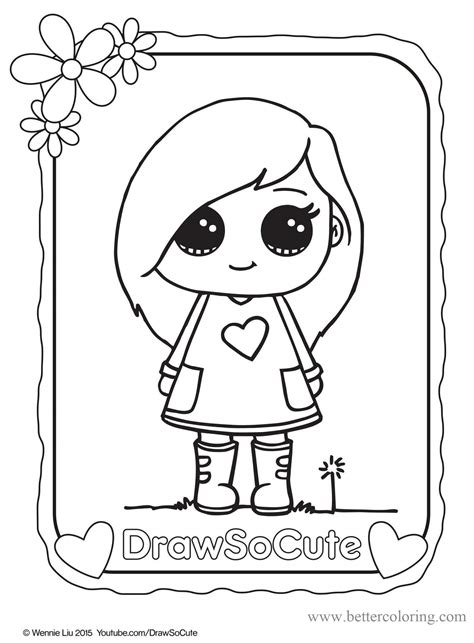 Draw So Cute Girl Coloring Pages - Free Printable Coloring Pages