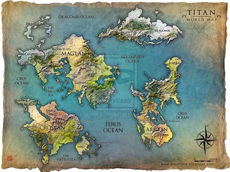 TITAN world map by Tsabo6 on deviantART | Fantasy world map, Fantasy ...