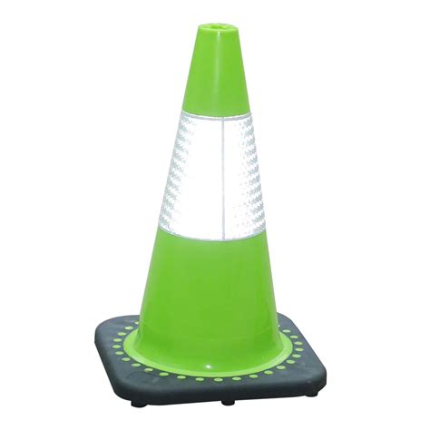 Green Traffic Cone with Black Base | Traffic Safety Zone - Fast Shipping