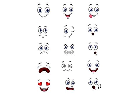 Cartoon Faces Clip Art Set Graphic Graphic by tigatelusiji · Creative ...