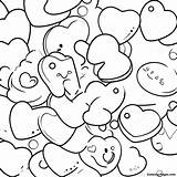 Cute Candy Hearts Coloring Page  Pagescom sketch template