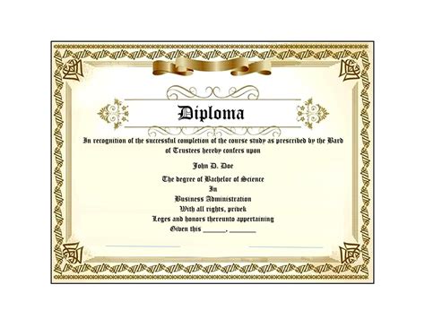 Free Fake Degree Template - Printable Templates