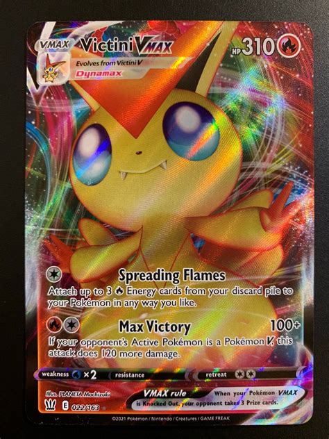 Carte Pokémon VICTINI-VMAX Dynamax - 022/163 - PV310 - Version anglaise