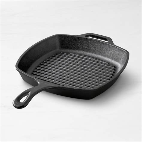 Lodge Classic Square Cast Iron Grill Pan, 10 1/2" | Williams Sonoma