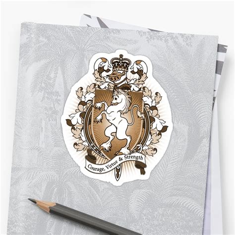 "Unicorn Coat Of Arms Heraldry" Stickers by Heather Hitchman | Redbubble