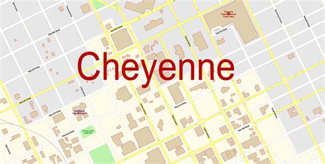 Cheyenne PDF Map Vector Exact City Plan Wyoming detailed Street Map editable Adobe PDF in layers