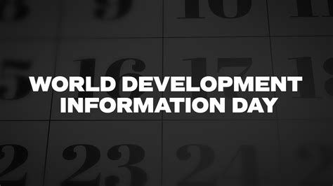 World Development Information Day - List of National Days