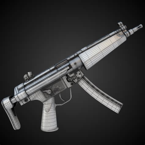 MP5 Submachine gun Hi-Res 3D Model .max .obj .fbx .lwo .lw .lws .ma .mb - CGTrader.com